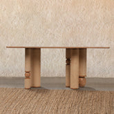 Andaman wooden dining table 6 seater. Andaman dining table designs. OT Home